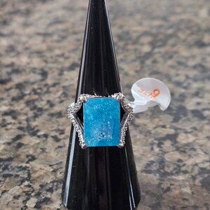 Bomb Party RG29182 "Enchanted Glamour" Blue Topaz Ice Crystal Sz 6